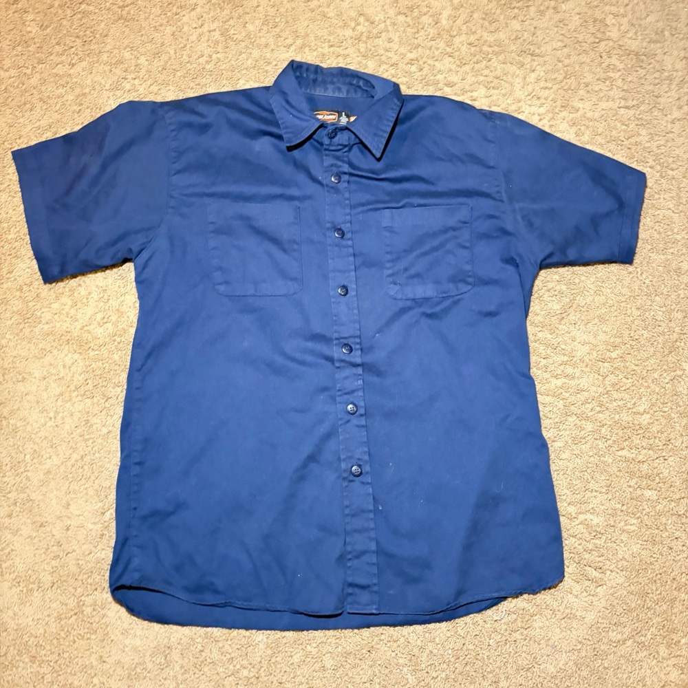 Vintage Casual Men's Navy Button Down Shirt